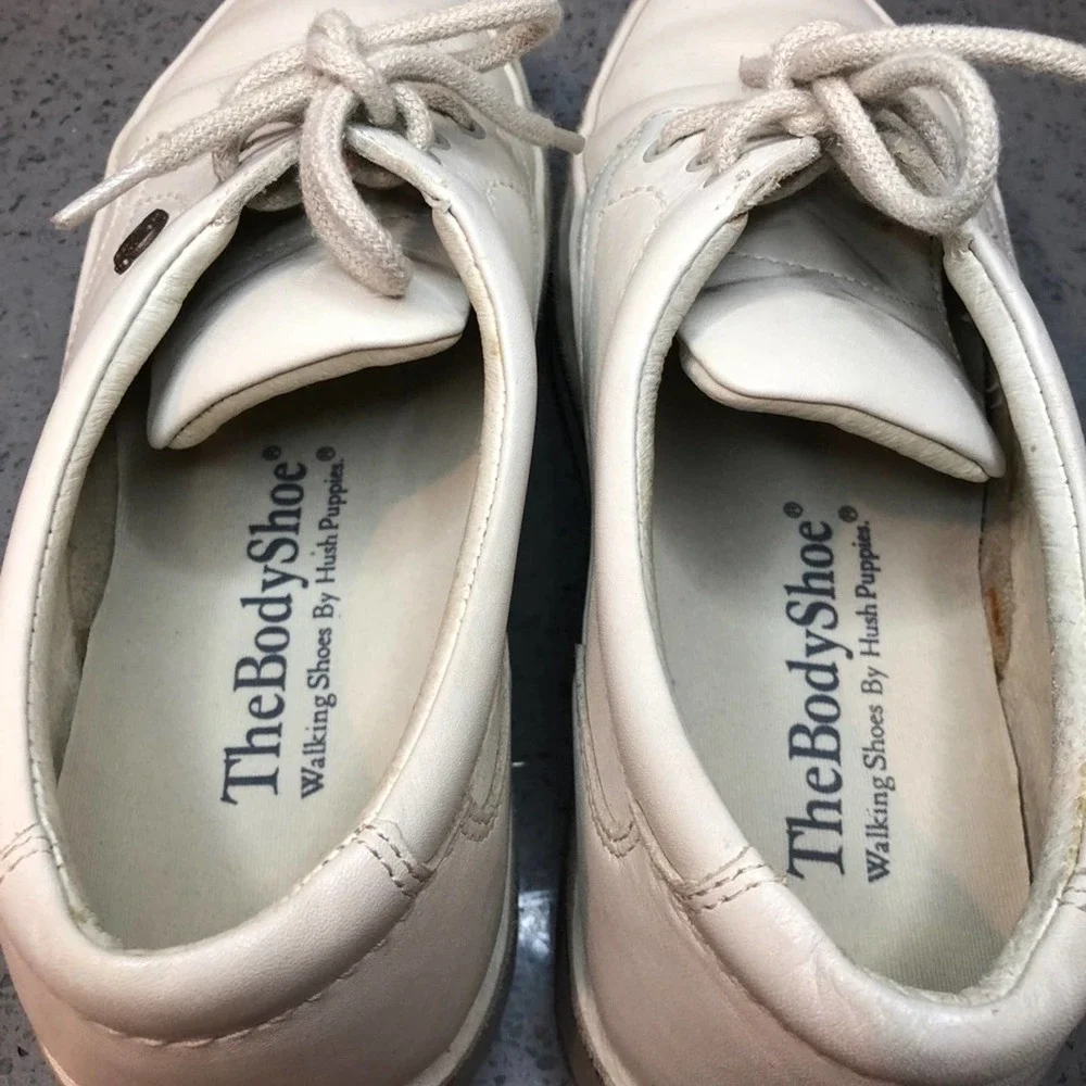 Hush Puppies The Body Shoe White Leather Lace Up Walking Shoes Men’s Size 7